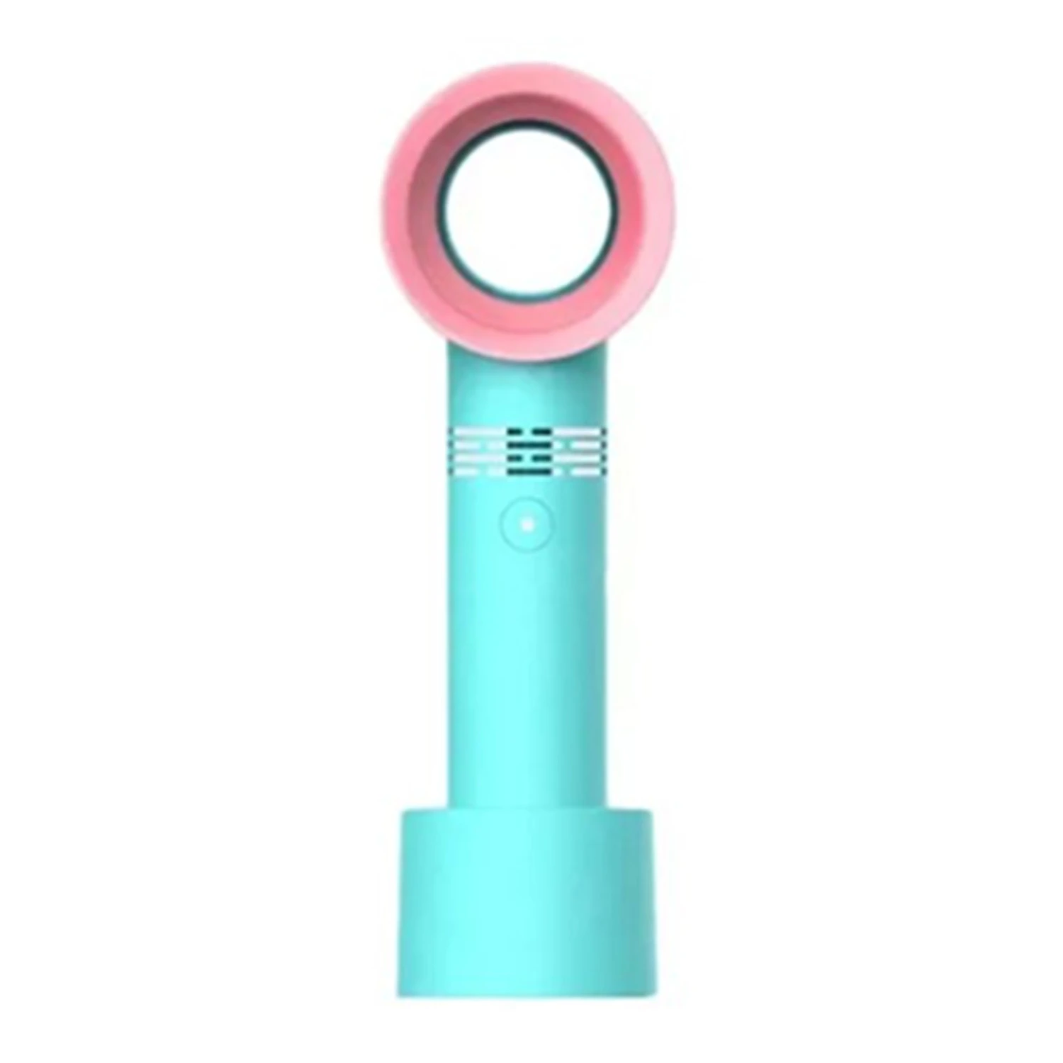 Handheld Bladeless Fan USB Rechargeable 2000mAh Cooling Safe Eyelash Dryer Fan for Salon Green