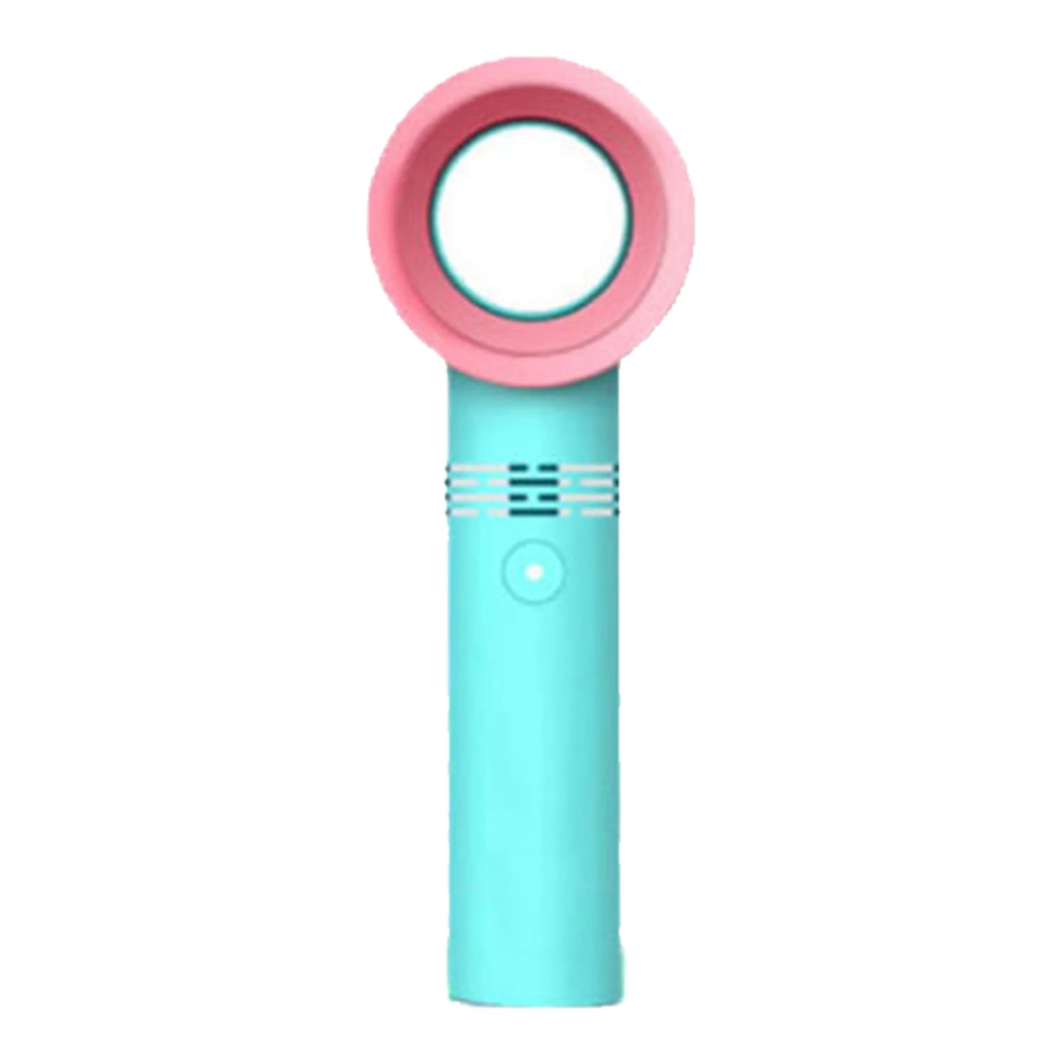 Handheld Bladeless Fan USB Rechargeable 2000mAh Cooling Safe Eyelash Dryer Fan for Salon Green