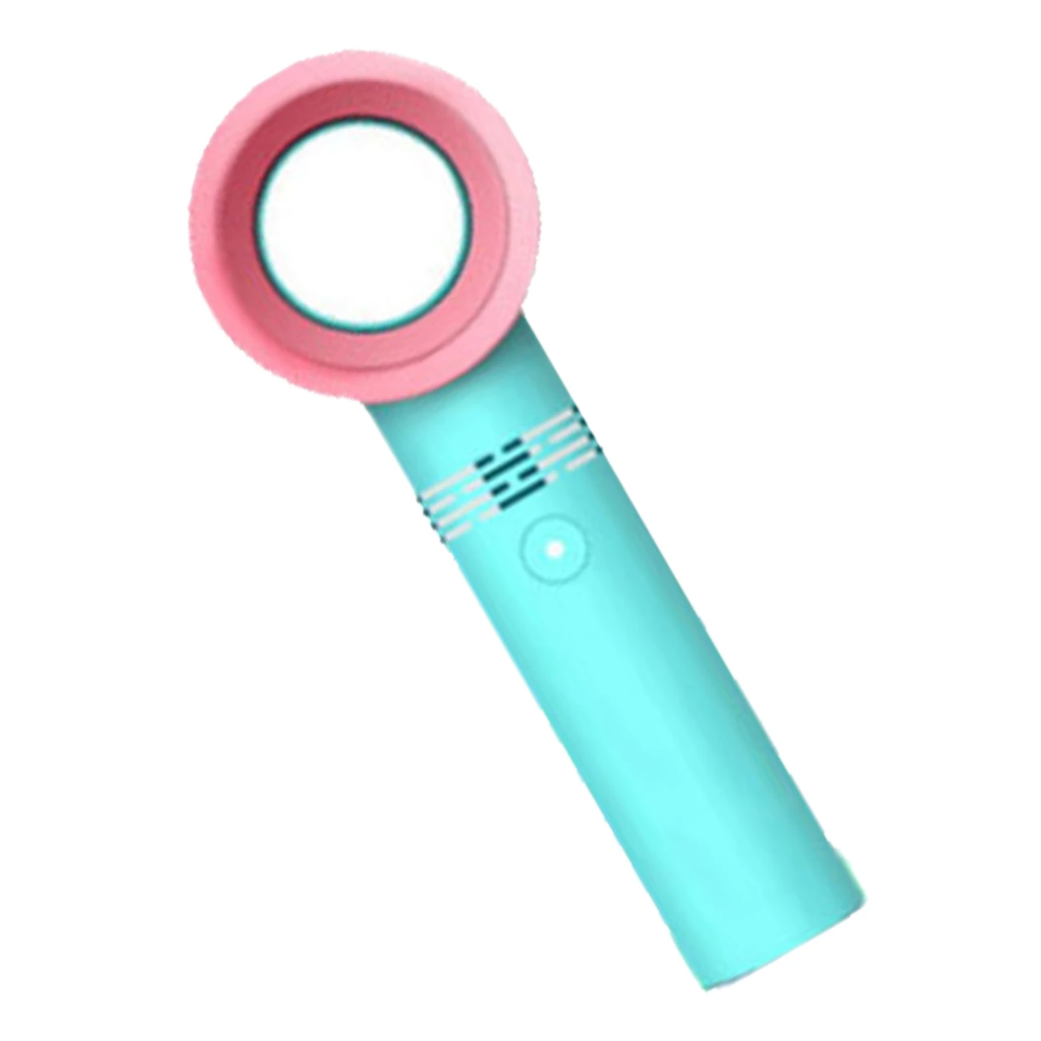 Handheld Bladeless Fan USB Rechargeable 2000mAh Cooling Safe Eyelash Dryer Fan for Salon Green