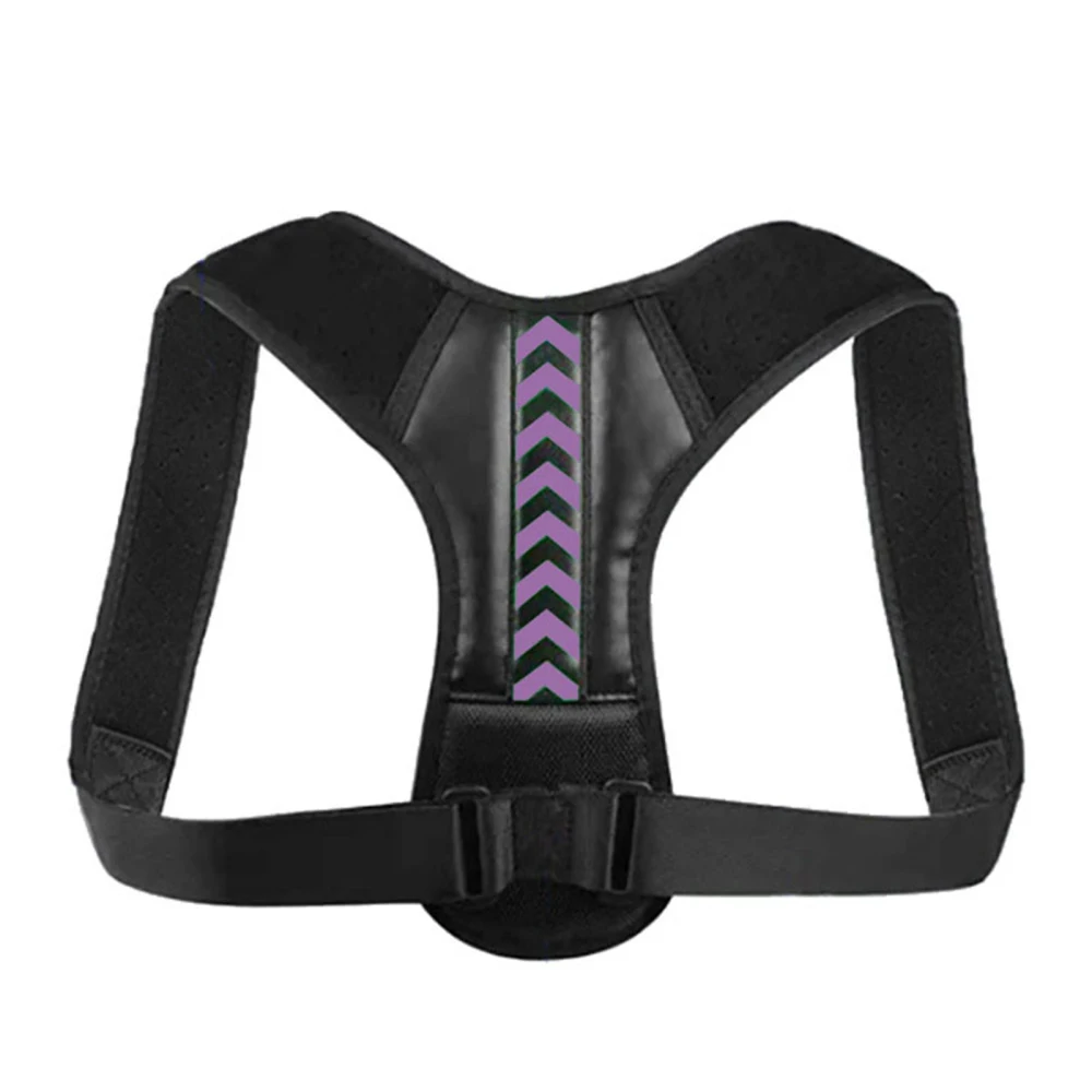 Posture Corrector Back Straightener Belt Support Elastic Comfortable Brace for Men Women Black Purple L