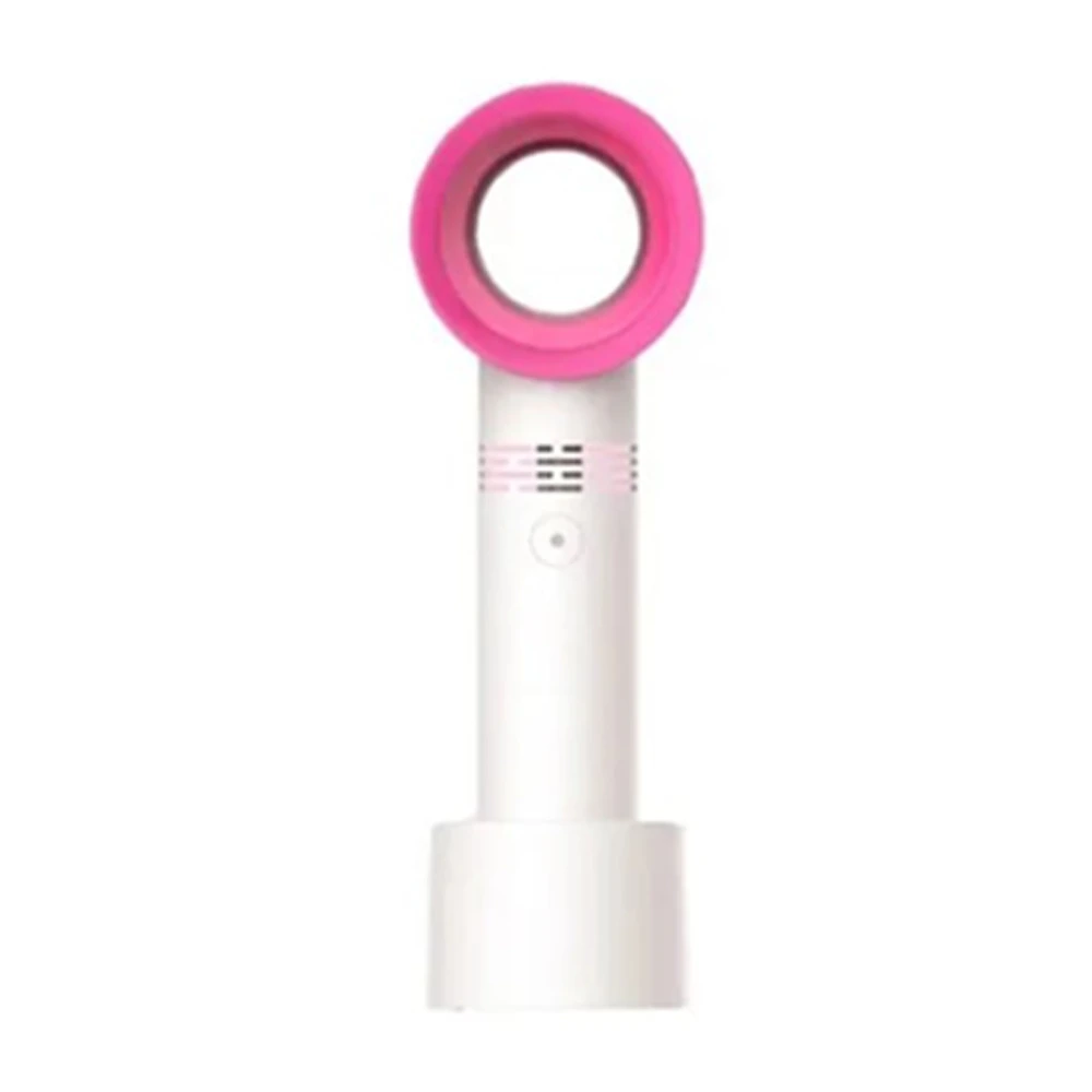 Handheld Bladeless Fan USB Rechargeable 2000mAh Cooling Safe Eyelash Dryer Fan for Salon White