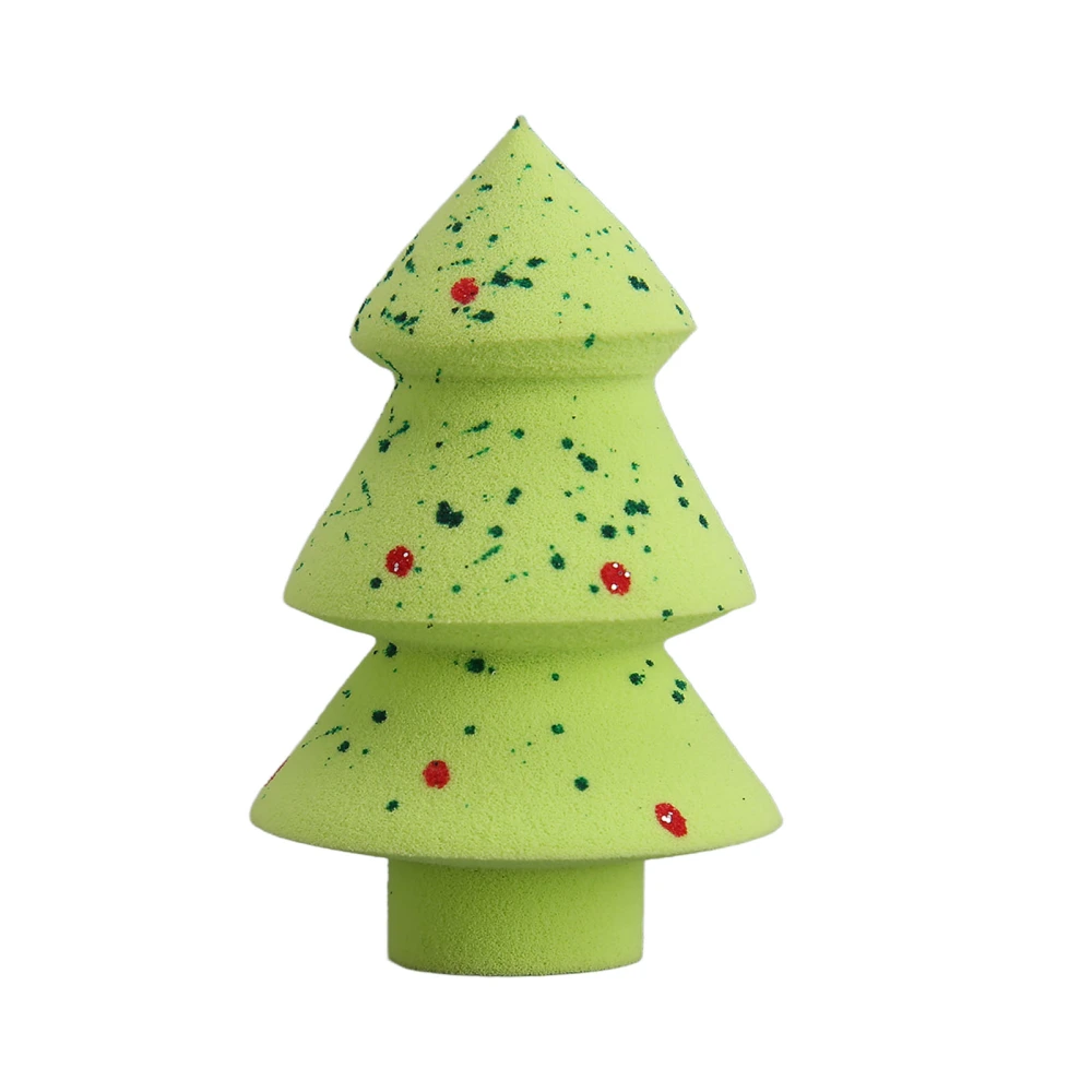 Powder Puff Green Christmas Tree Sequin Breathable Makeup Powder Puff for Cosmetic Dating