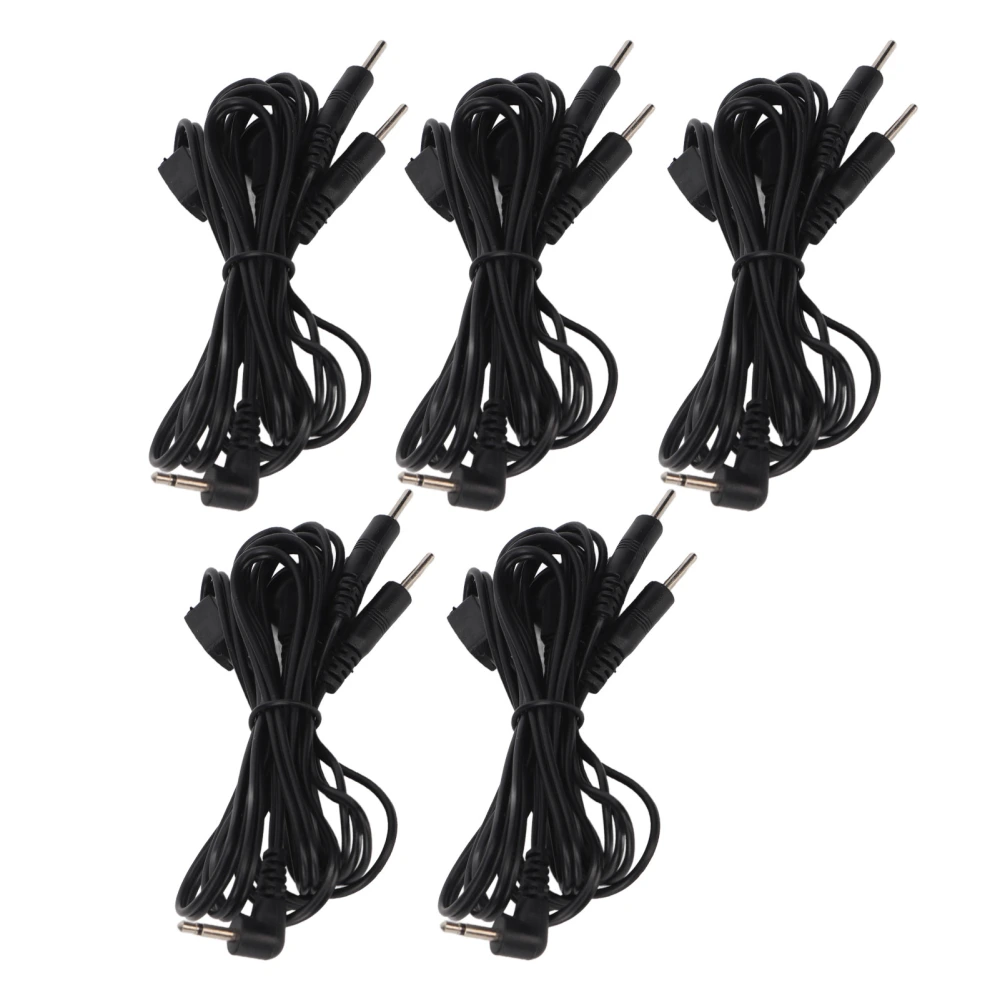 5pcs for TENS Lead Wires Professional 2.5mm Elbow Plug Replacement Lead Wire for TENS Machines 3.9ft