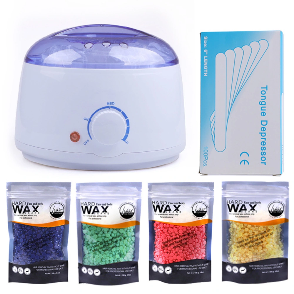 Wax Warmer Machine Wax Beads Stirring Rod Adjust Temperature Wax Heater Pot Kit for Hair Removal US Plug AC110V