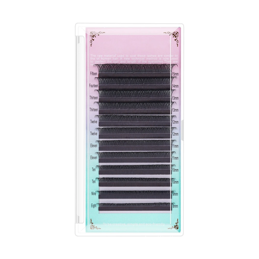 Eyelash Extensions 8‑15 Mixed Fluffy Soft Light 12 Rows False Eyelashes Cluster for Make Up Black 0.07D 8‑15mm Mixed