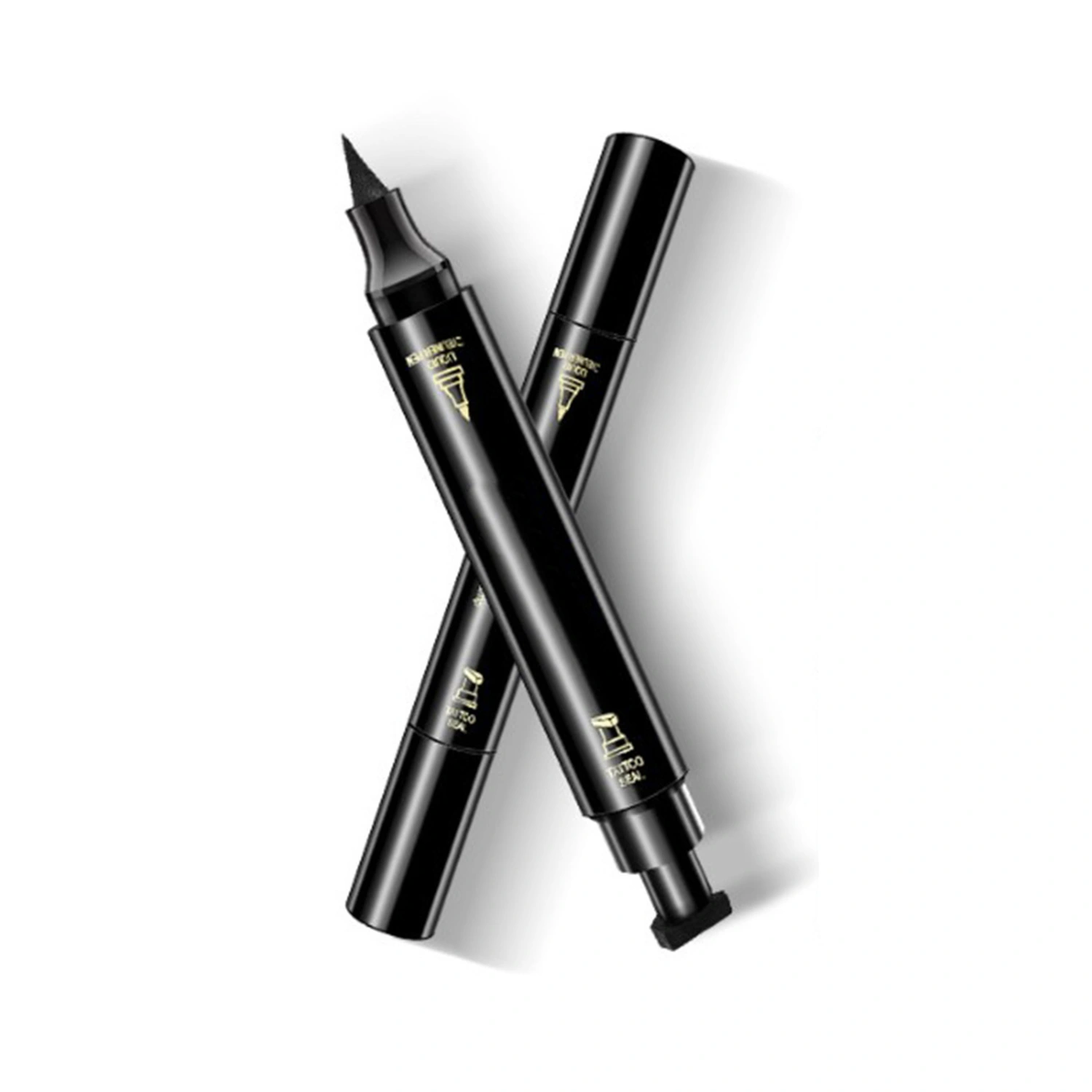 Stamp Eyeliner Triangular Double Headed Quick Drying Waterproof Sweatproof Liquid Eyeliner Pencil for Women