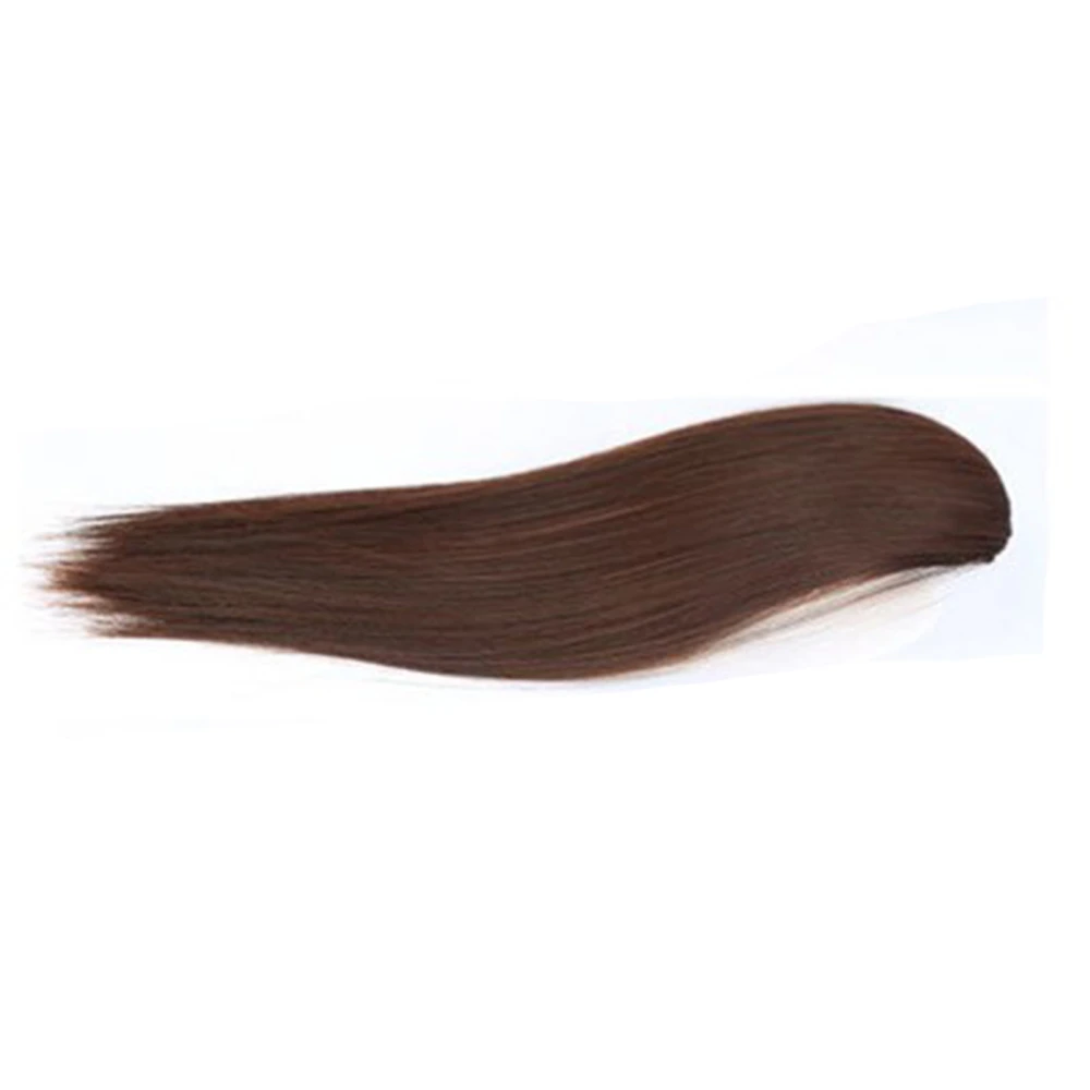 Straight Hair Piece 11.8in Length Thickened Fluffy Light Weight Elastic Clip Women Hairpiece for Party Birthday Cosplay Light Brown 11.8in