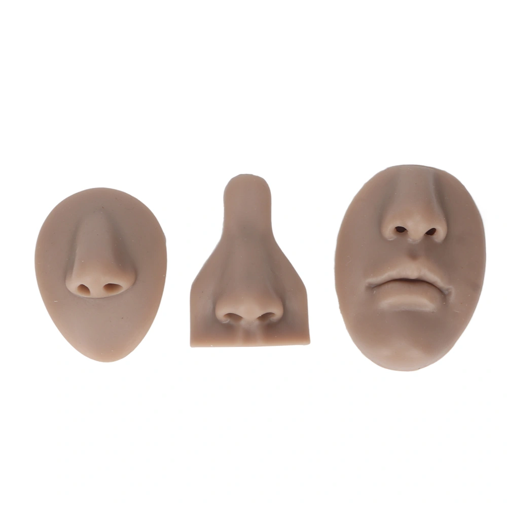 Silicone Nose Model Set Simulation 3D Soft Practice Nose Model for Nose Suture Teaching Exercise Dark Skin Color