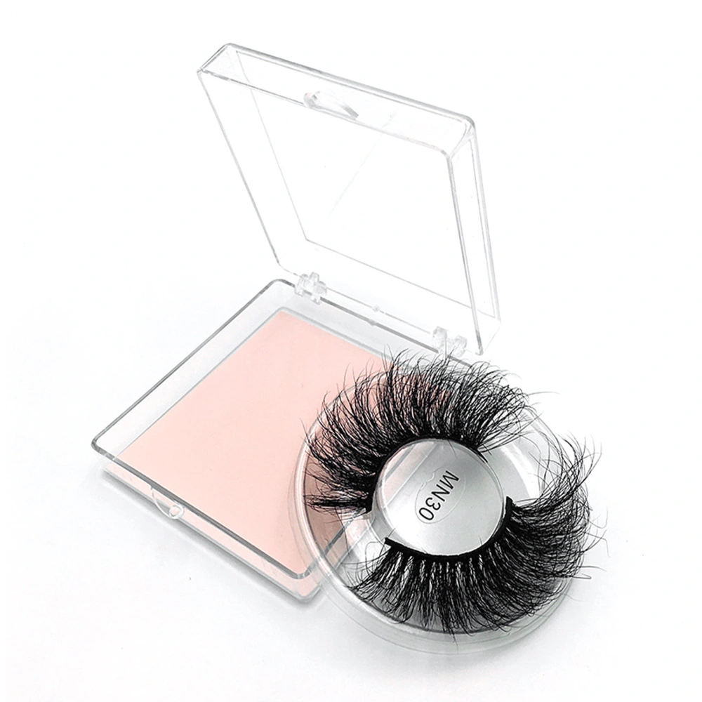 2PCS Artificial Fiber False Eyelashes Curly Thick Grafting Reusable False Lashes 25mm Black