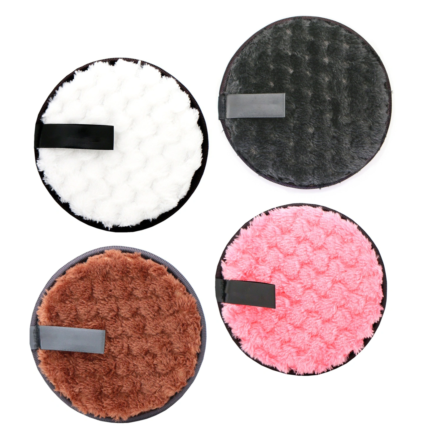 4pcs Makeup Remover Pads Round Double Side Reusable Soft Portable Washable Makeup Microfiber Pad