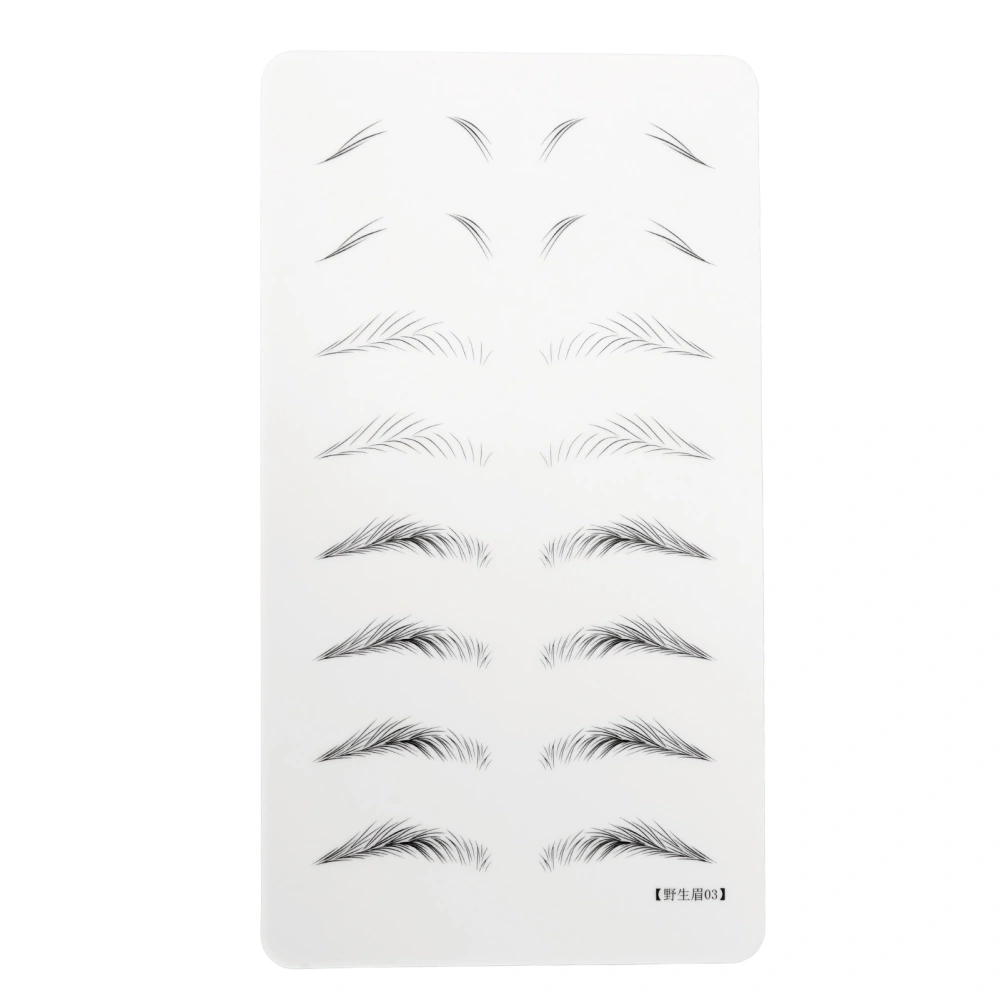 Microblading Practice Skin Inkless Wide Eyebrows Microblading Training Sheet for Beginner 03