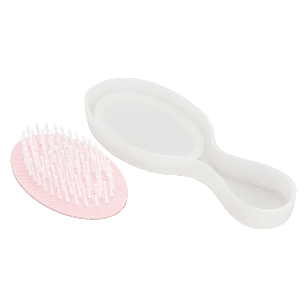 Hair Brush Silicone Mold with Paddle Brush Soft Flexible Easily Parting Oval Silicone Comb Resin Mold