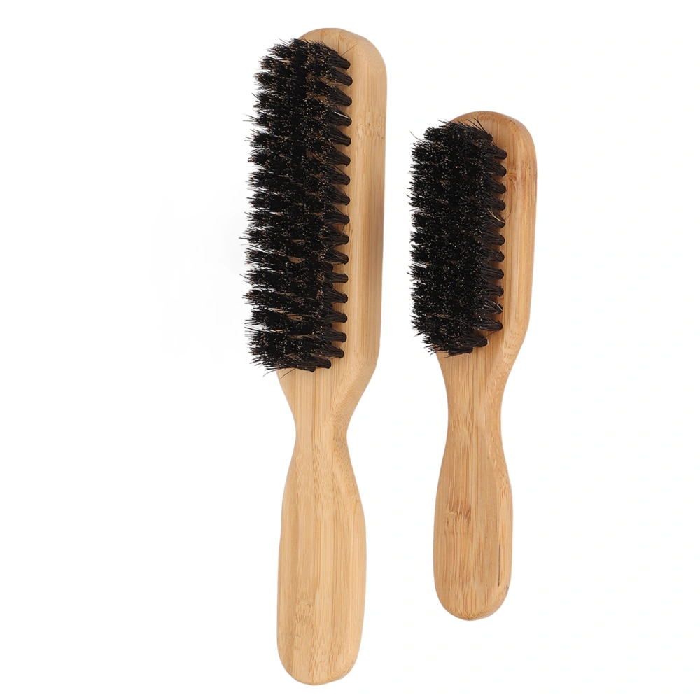 2 Pcs Beard Brush Comb Reinforced Ergonomically Handle Portable Bamboo Beard Care Styling Hair Brush