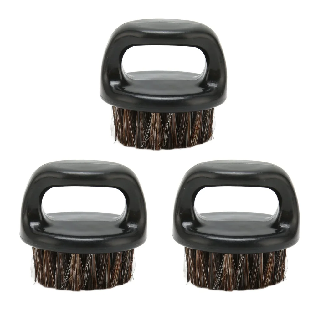 3Pcs Men Beard Brush Burr Free Round Handle Comfortable Using Practical Facial Beard Cleaning Shaving Brush