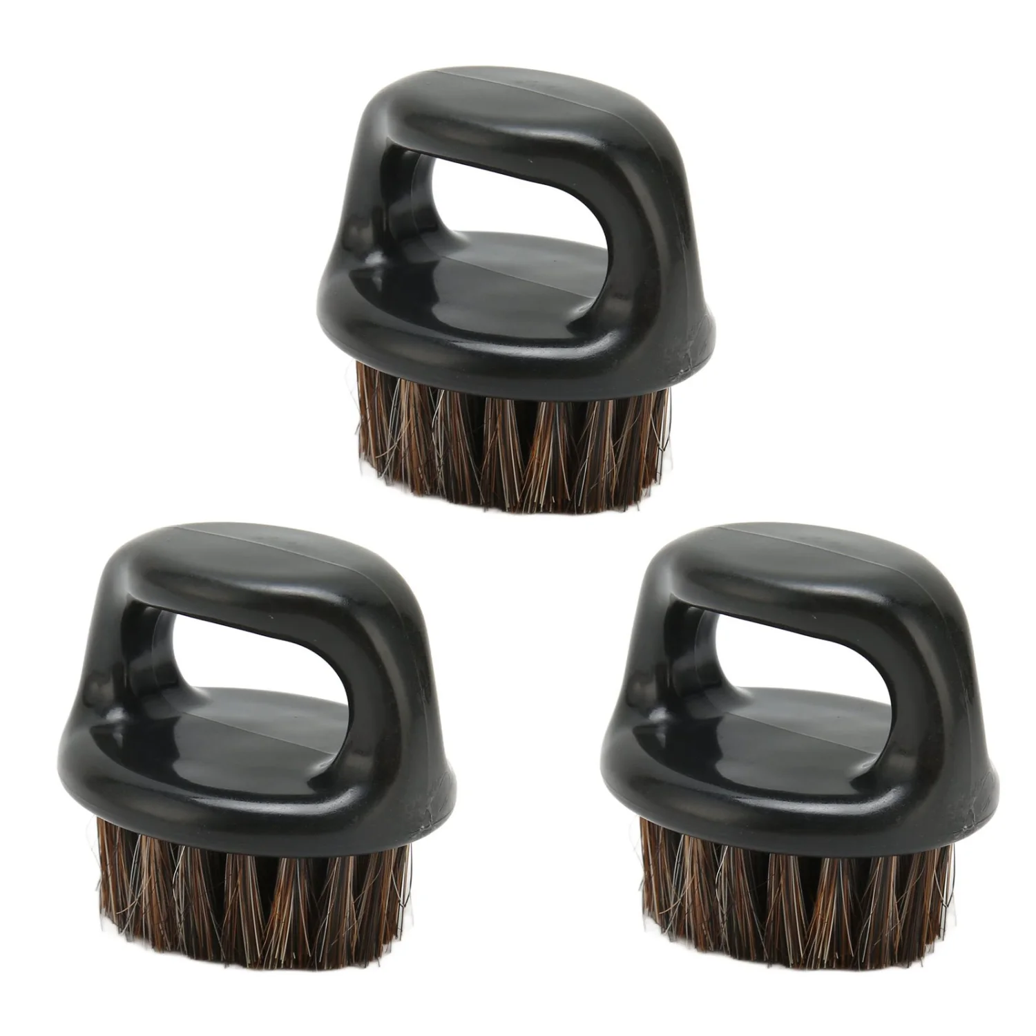 3Pcs Men Beard Brush Burr Free Round Handle Comfortable Using Practical Facial Beard Cleaning Shaving Brush
