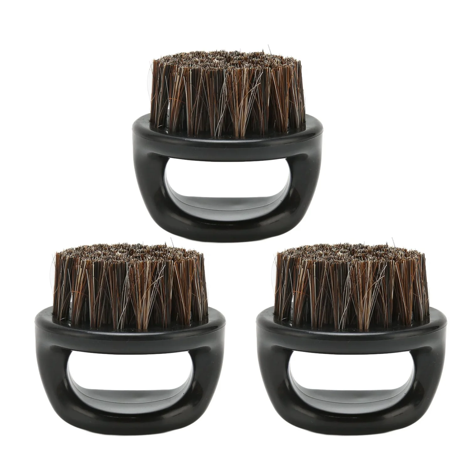 3Pcs Men Beard Brush Burr Free Round Handle Comfortable Using Practical Facial Beard Cleaning Shaving Brush
