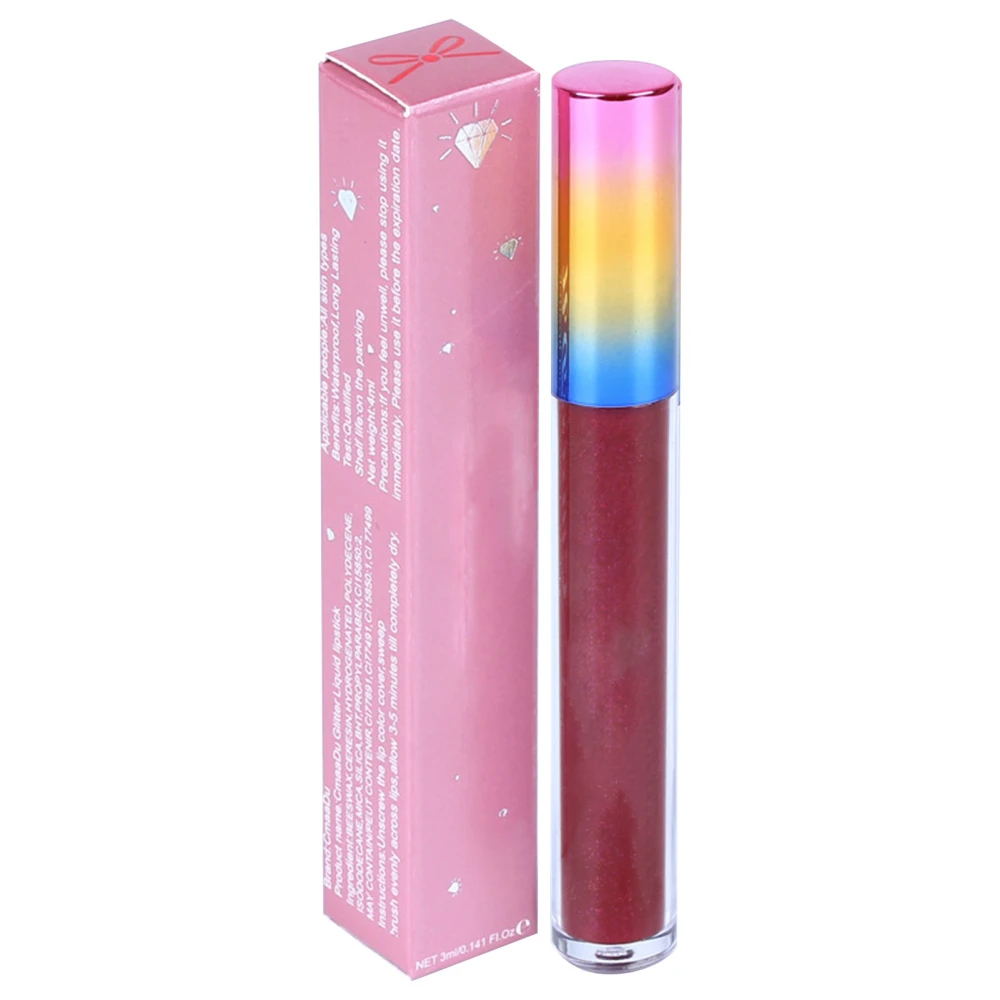 Glitter Liquid Lipstick Waterproof Sweat Resistant Anti Fading Delicate Texture Shining Lip Gloss 4