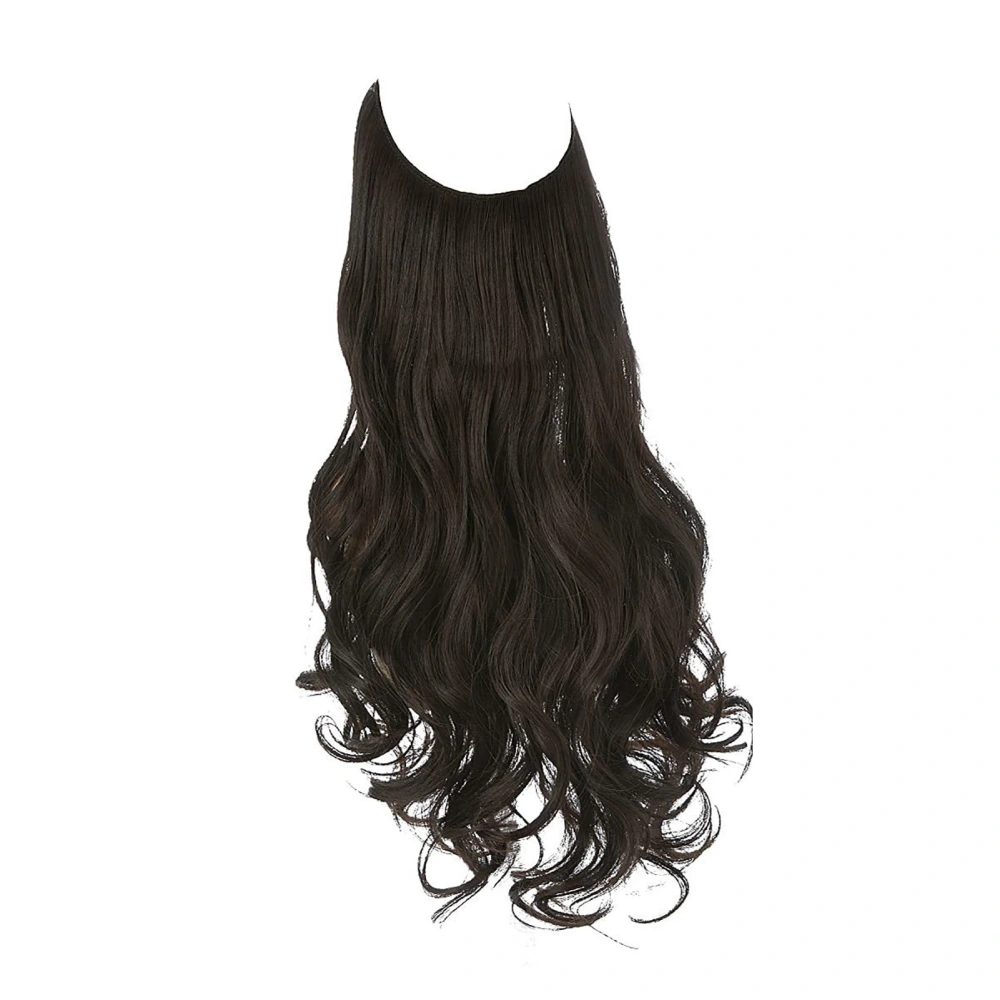 Hair Extension Black Matte Long Curly High Temperature Silk Fluffy Silky Soft Extension Hairpiece