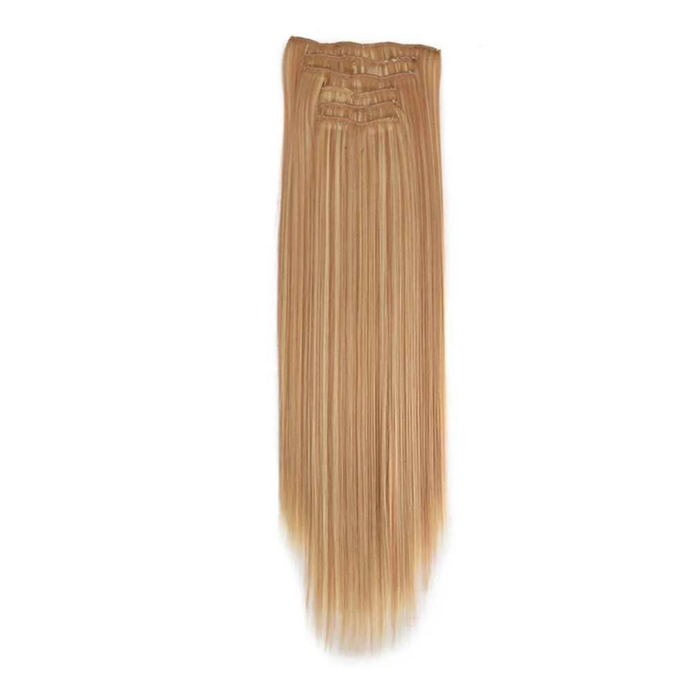 6PCS Clip in Hair Extensions Long Straight Wig Piece for Daily Use Matte High Temperature Silk 16.27H613#