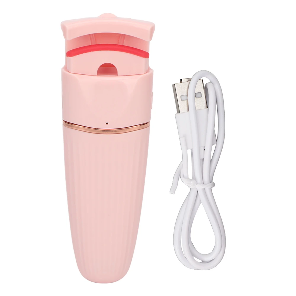 Electric Eyelash Curler Heated DC5V 300mA Temperature Sensitive Silicone Fast Heating USB Charging Lasting Eyelashes Curler Pink