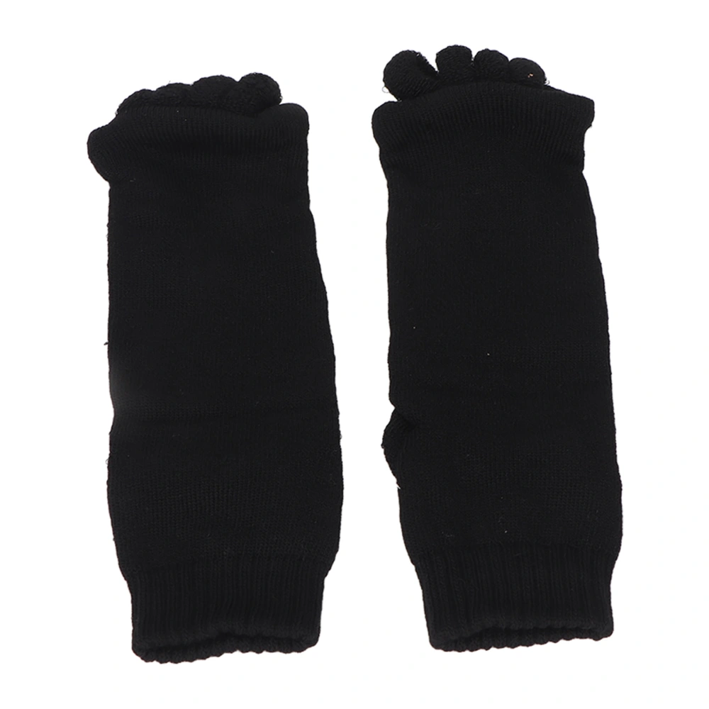 1 Pair Foot Alignment Socks Improves Circulation Stretchy Yoga Gym Massage Toe Separator Socks for Women Black