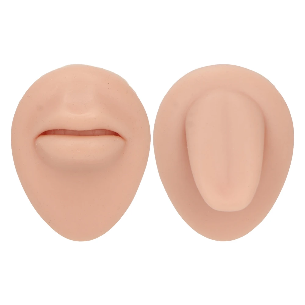 Simulated Silicone Mouth Tongue Model Simulated Human Mouth Lip Tongue Stud Display Model Set Medium Skin Color