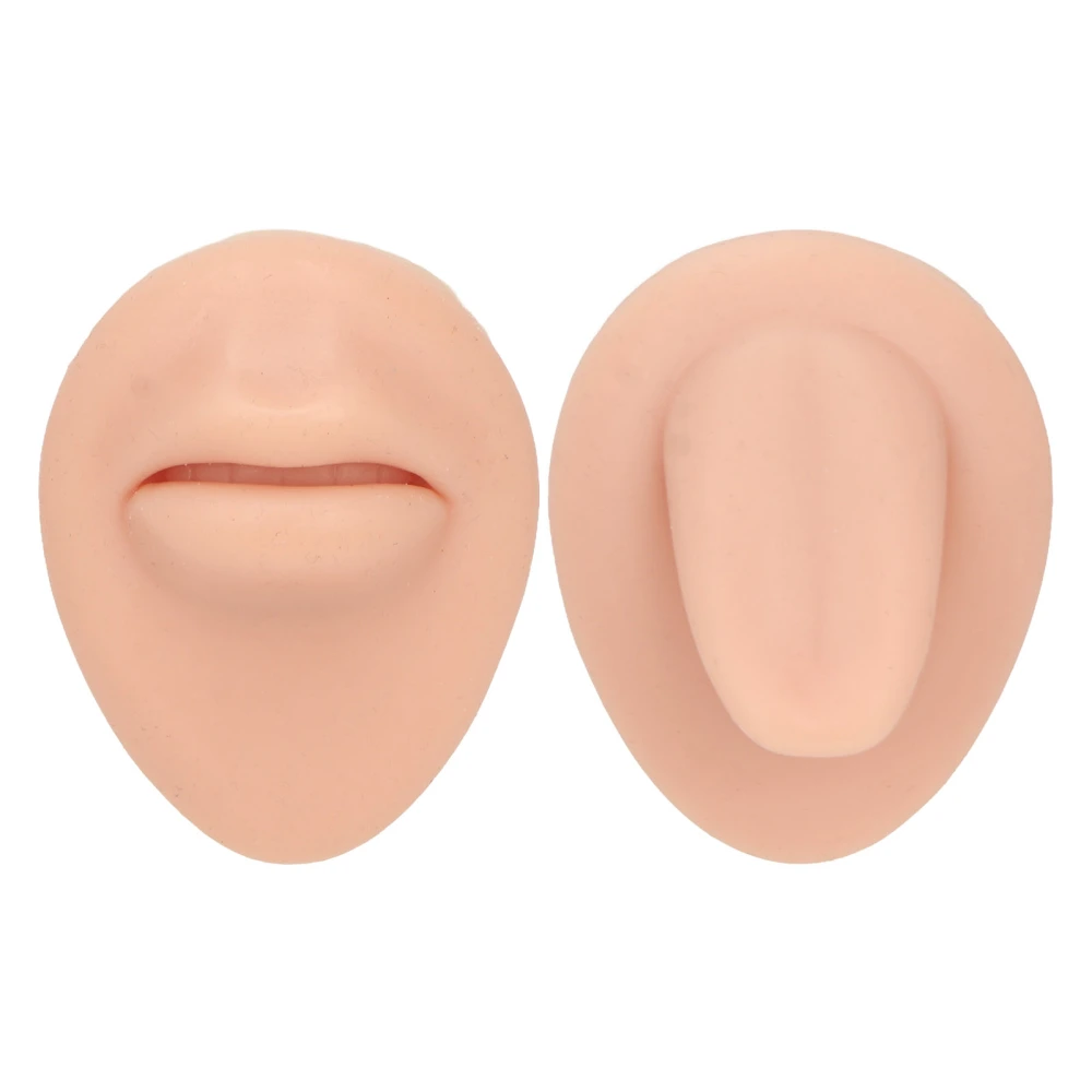 Simulated Silicone Mouth Tongue Model Simulated Human Mouth Lip Tongue Stud Display Model Set Light Skin Color