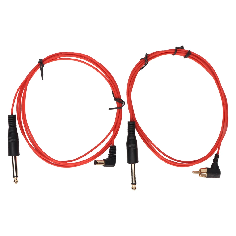 2pcs 1.8m Length 2.2mm Diameter Tattoo Clip Cord RCA DC Interface Bend Head Ultra Thin Tattoo Machine Cable Red