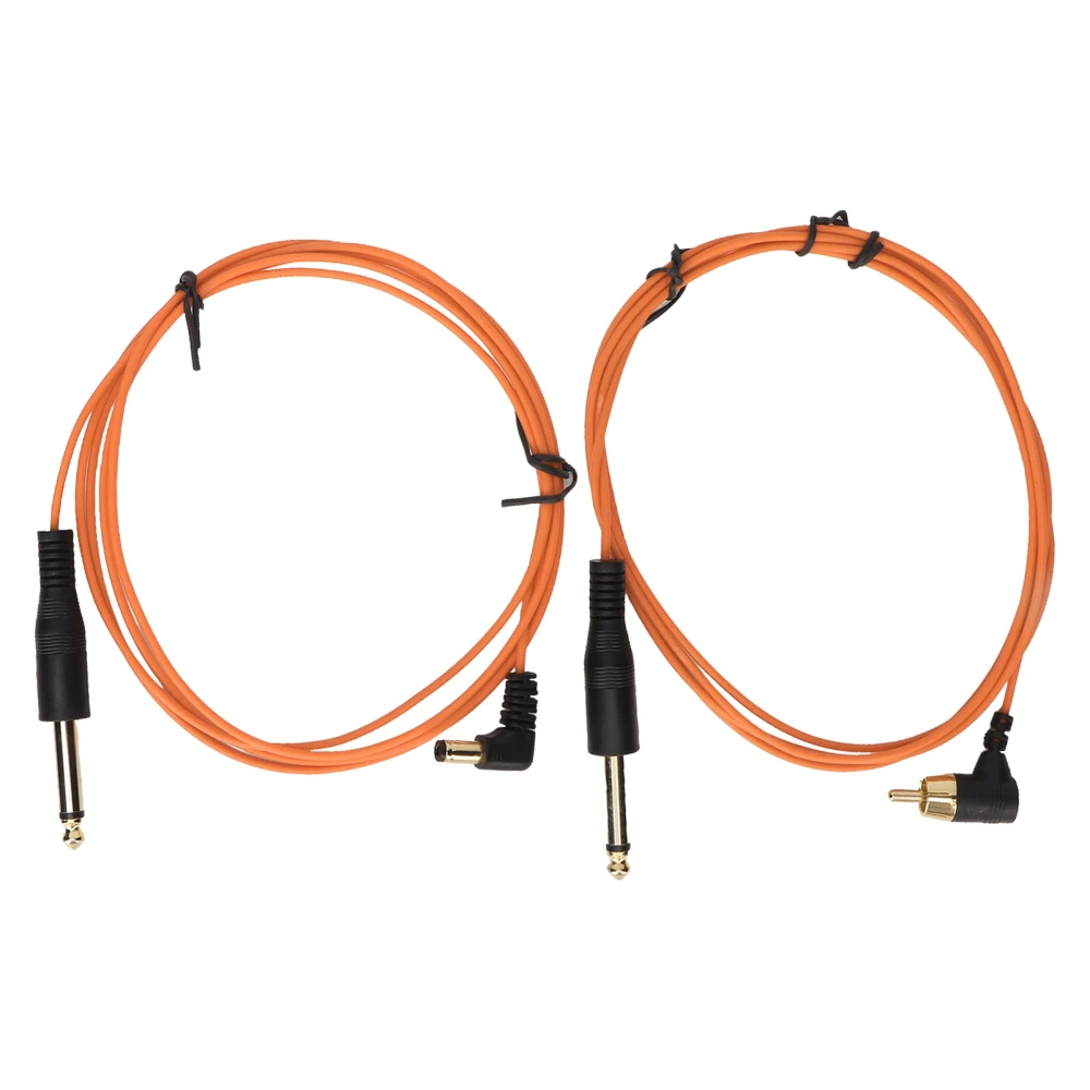 2pcs 1.8m Length 2.2mm Diameter Tattoo Clip Cord RCA DC Interface Bend Head Ultra Thin Tattoo Machine Cable Orange