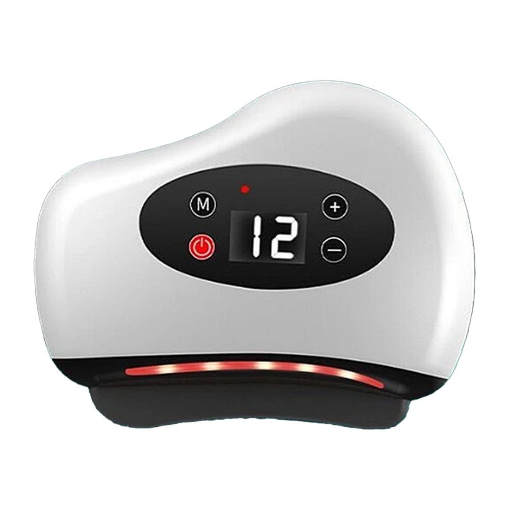 Electric Gua Sha Massager 12 Vibration Heating Gears Constant Temperature Skin Scraping Massaging Machine White