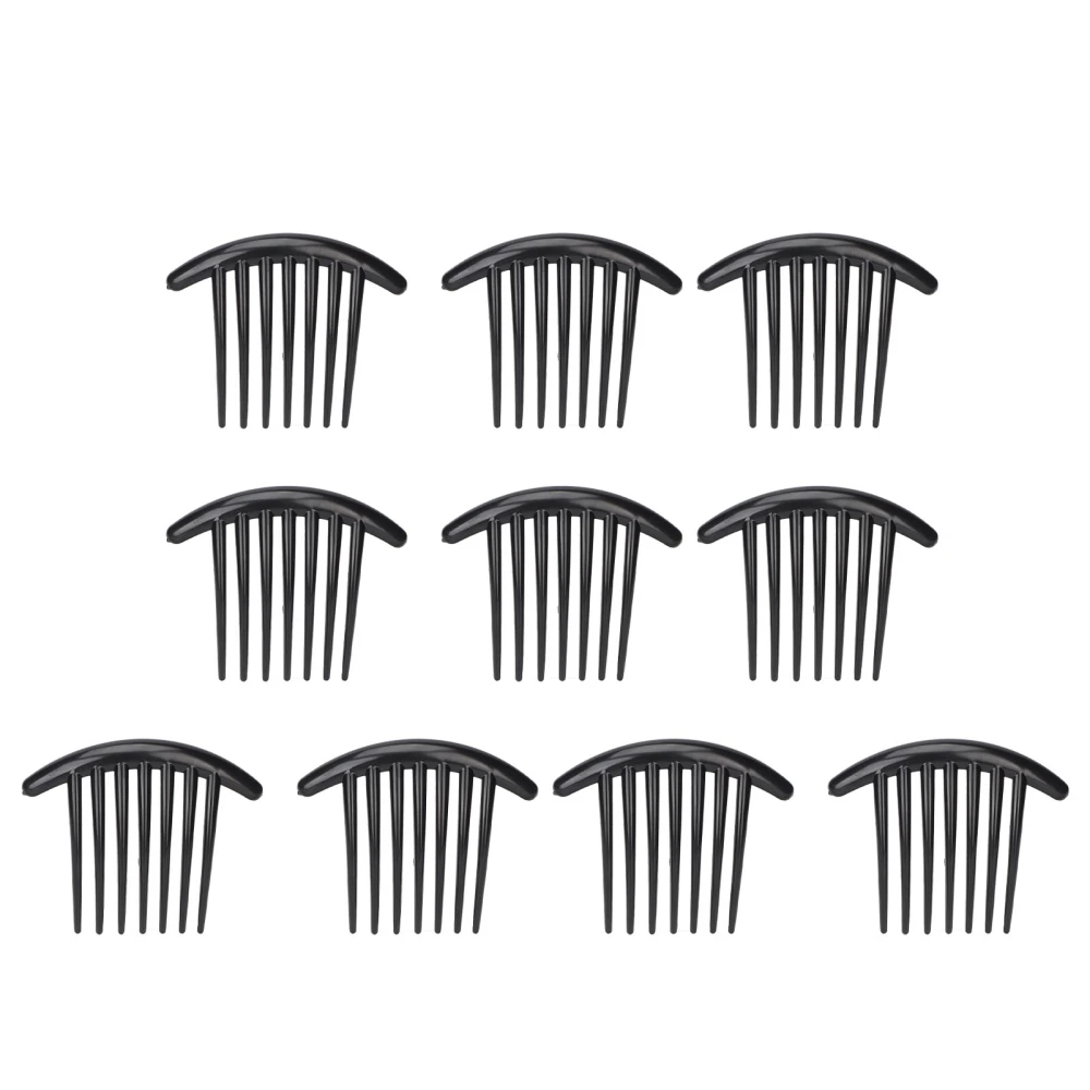 10pcs Hair Fork Clip Prevent Slip Rounded Corner Elegant Plastic Hair Side Comb for Bun Updo