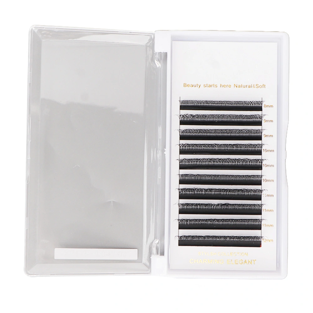 10 Rows False Eyelashes 6D W Type 0.07mm Thickness 8‑12mm Length D Curly Extension Eyelashes