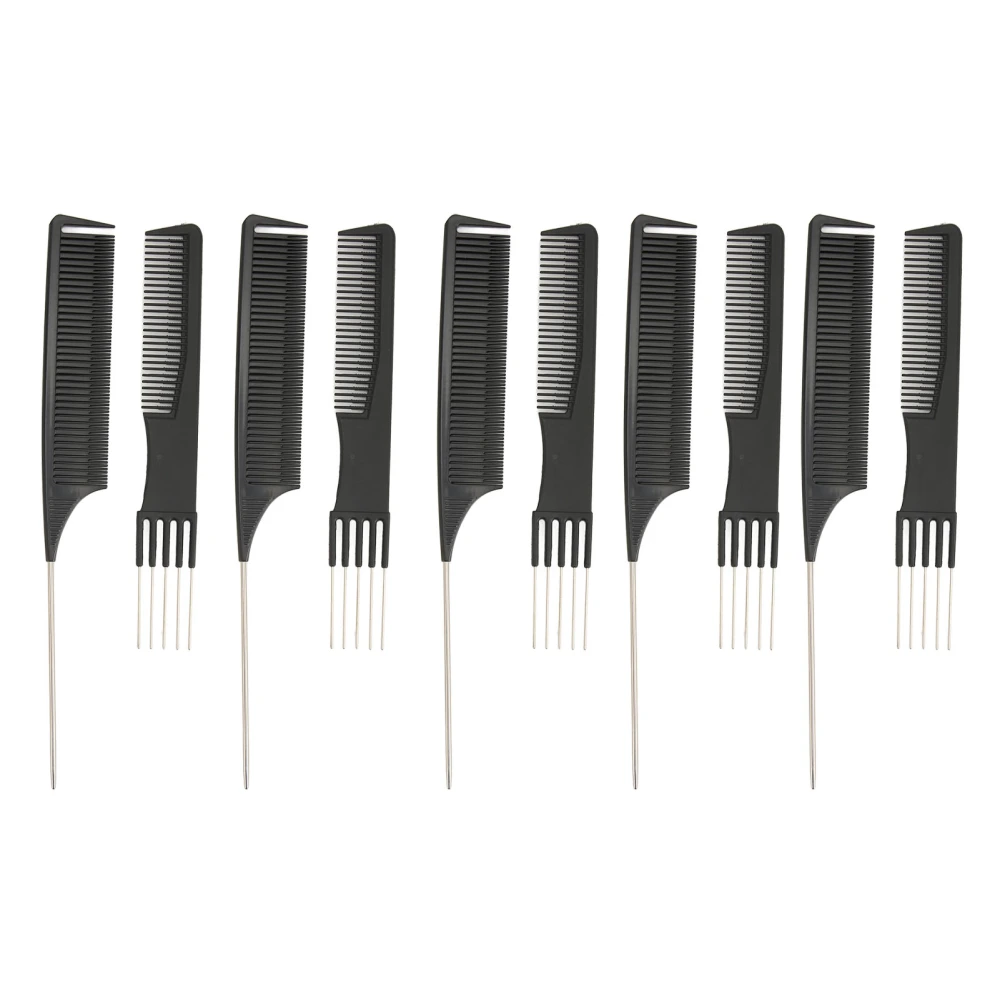 10pcs Rat Tail Lift Teasing Comb Set Portable Parting Hair Styling Comb Set for Women