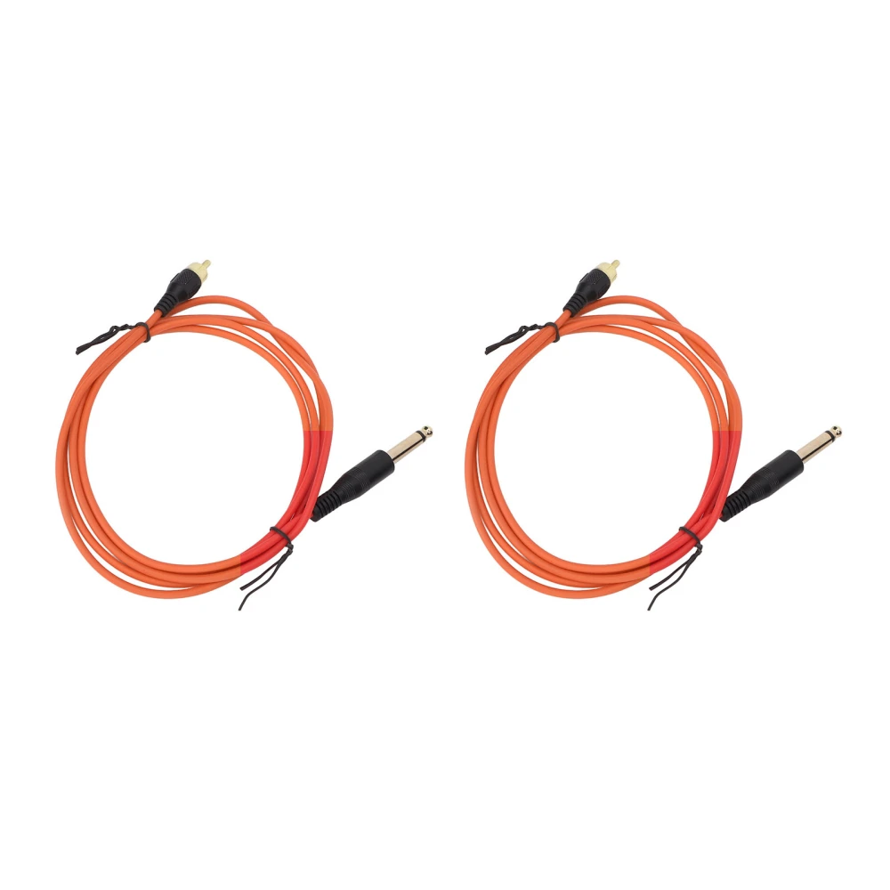 2pcs 5.9ft Tattoo Clip Cords RAC Interface Professional Copper Silicone Tattoo Clip Cable Cord Orange