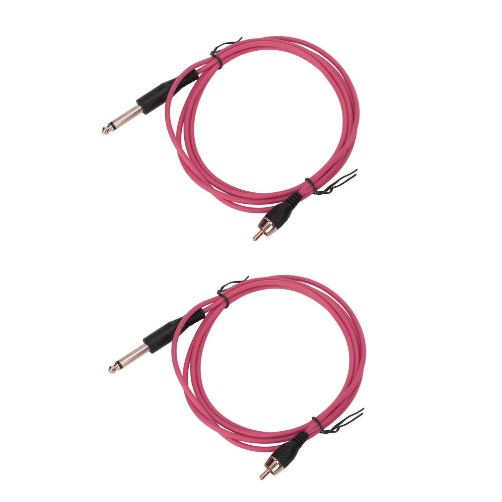 2pcs 5.9ft Tattoo Clip Cords RAC Interface Professional Copper Silicone Tattoo Clip Cable Cord Peach Red