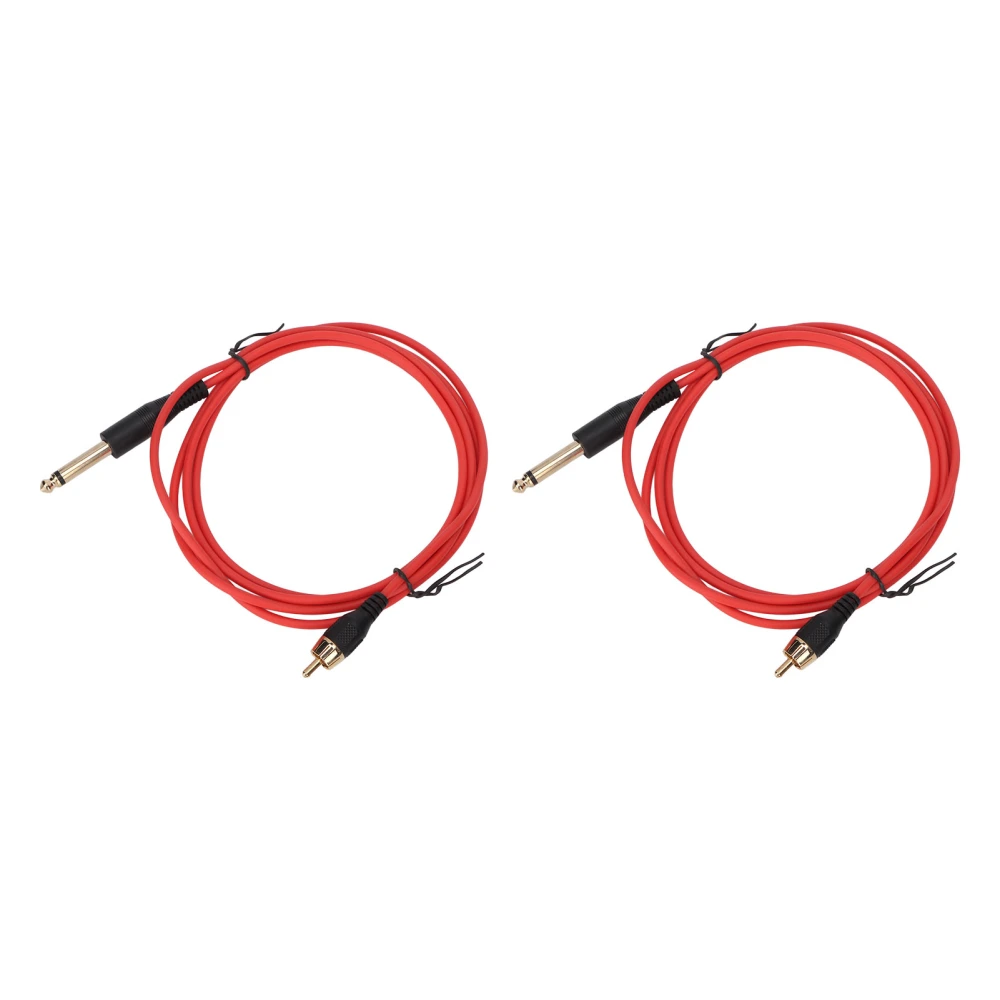 2pcs 5.9ft Tattoo Clip Cords RAC Interface Professional Copper Silicone Tattoo Clip Cable Cord Red