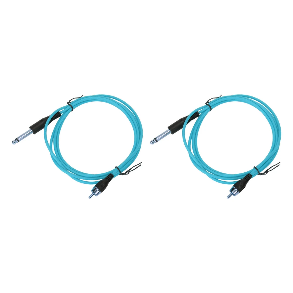 2pcs 5.9ft Tattoo Clip Cords RAC Interface Professional Copper Silicone Tattoo Clip Cable Cord Blue