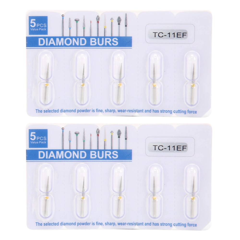 10pcs Dental Bur Bit Stainless Steel Drill Bits Replacement Accessory for High Speed Handpiece