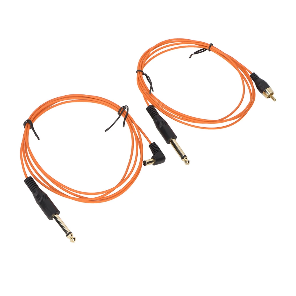 2pcs RCA Tattoo Clip Cord 5.9ft OD2.2mm Stable Current Strong Conductivity DC Tattoo Clip Cable Cord Orange