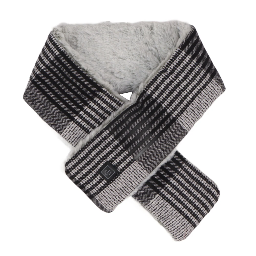 Heating Scarf Washable Adjustable Gears Soft Warm USB Electric Heated Scarf for Skiing Fishing Outdoor Dark Gray