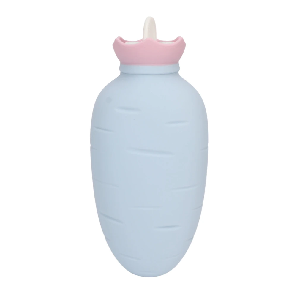 Carrot Shaped Hot Water Bottle Neck Soreness Relief Cute Silicone Hot Water Bag for Menstrual Cramps Blue