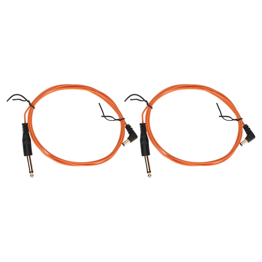 2pcs Tattoo Clip Cord DC Interface Bend Head Stable Transmission 1.8m Length 2.2mm Diameter Tattoo Machine Cable Orange