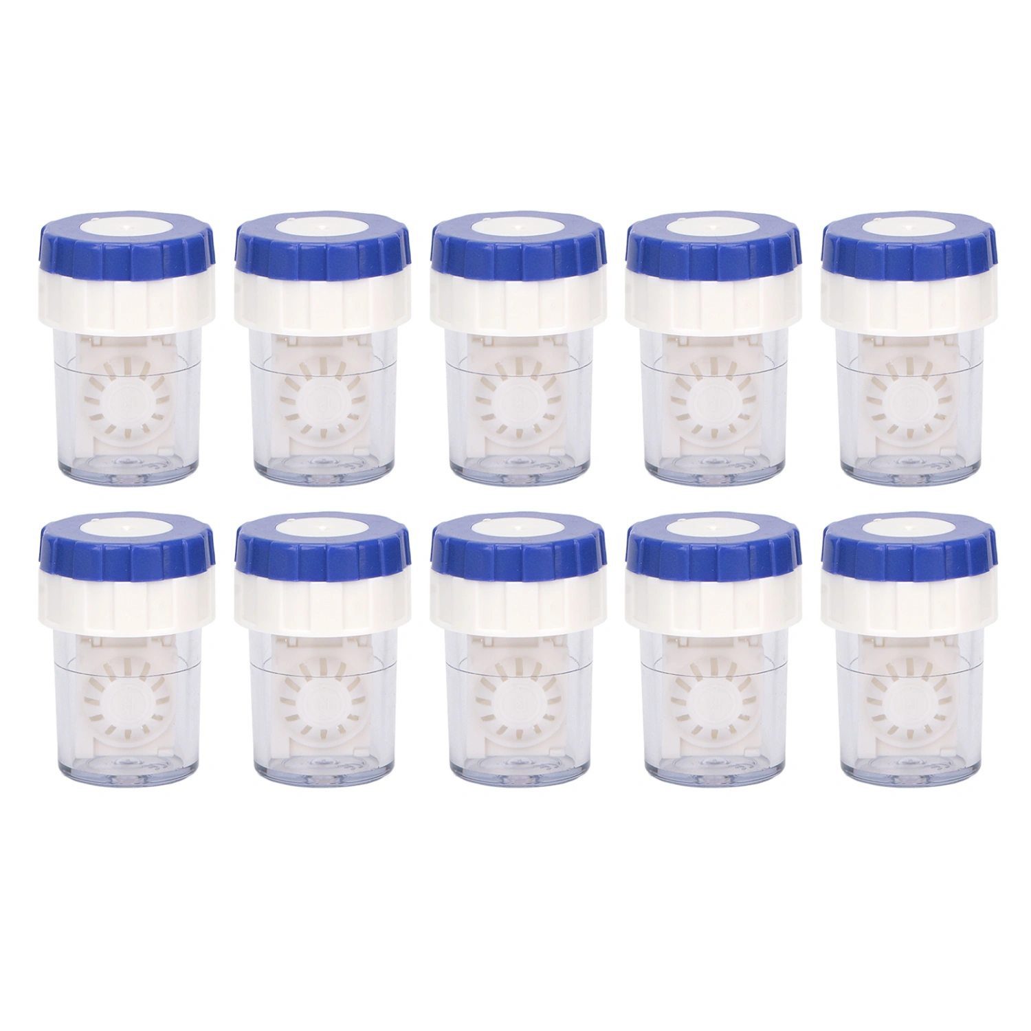 10pcs Manual Contact Lens Cleaner Professional Portable Contact Lens Washer Cleaning Soaking Case Blue