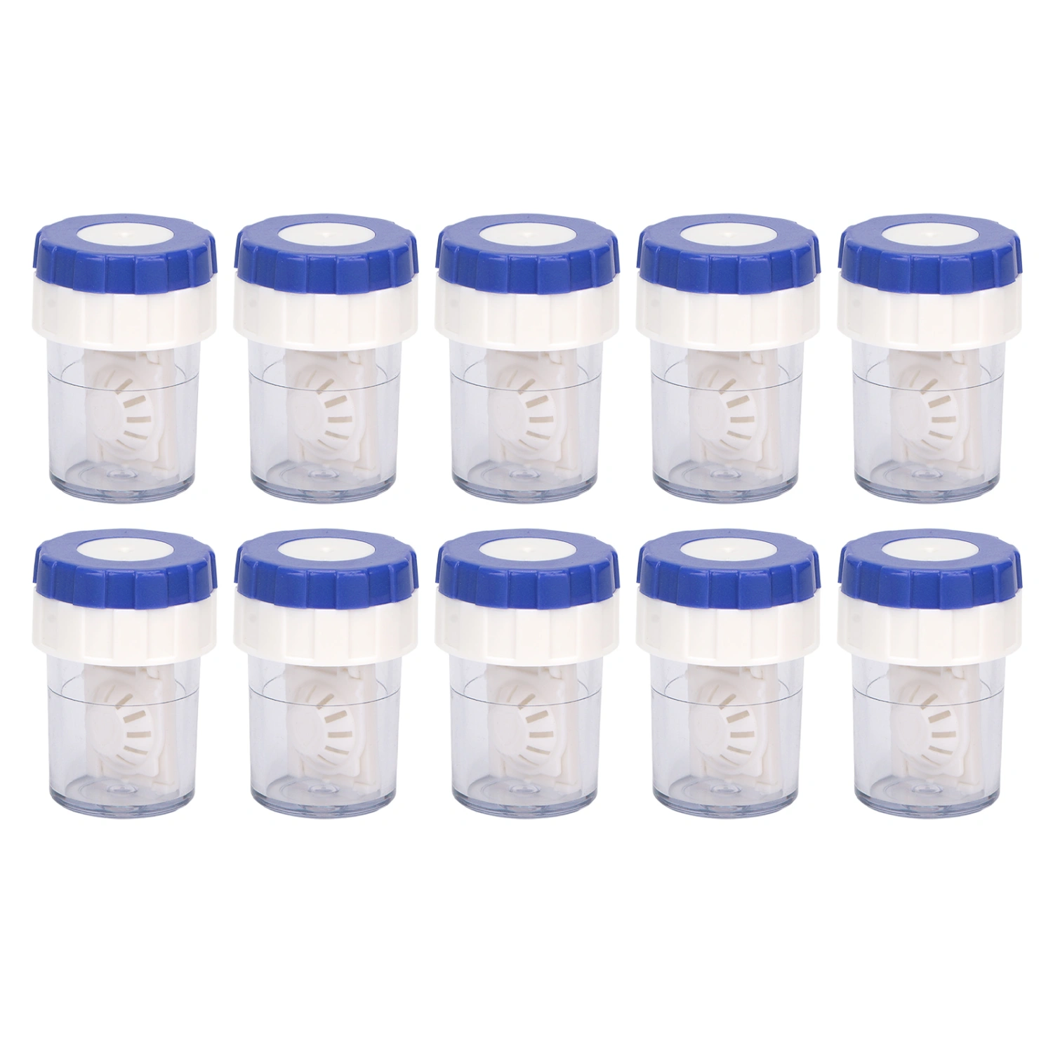 10pcs Manual Contact Lens Cleaner Professional Portable Contact Lens Washer Cleaning Soaking Case Blue