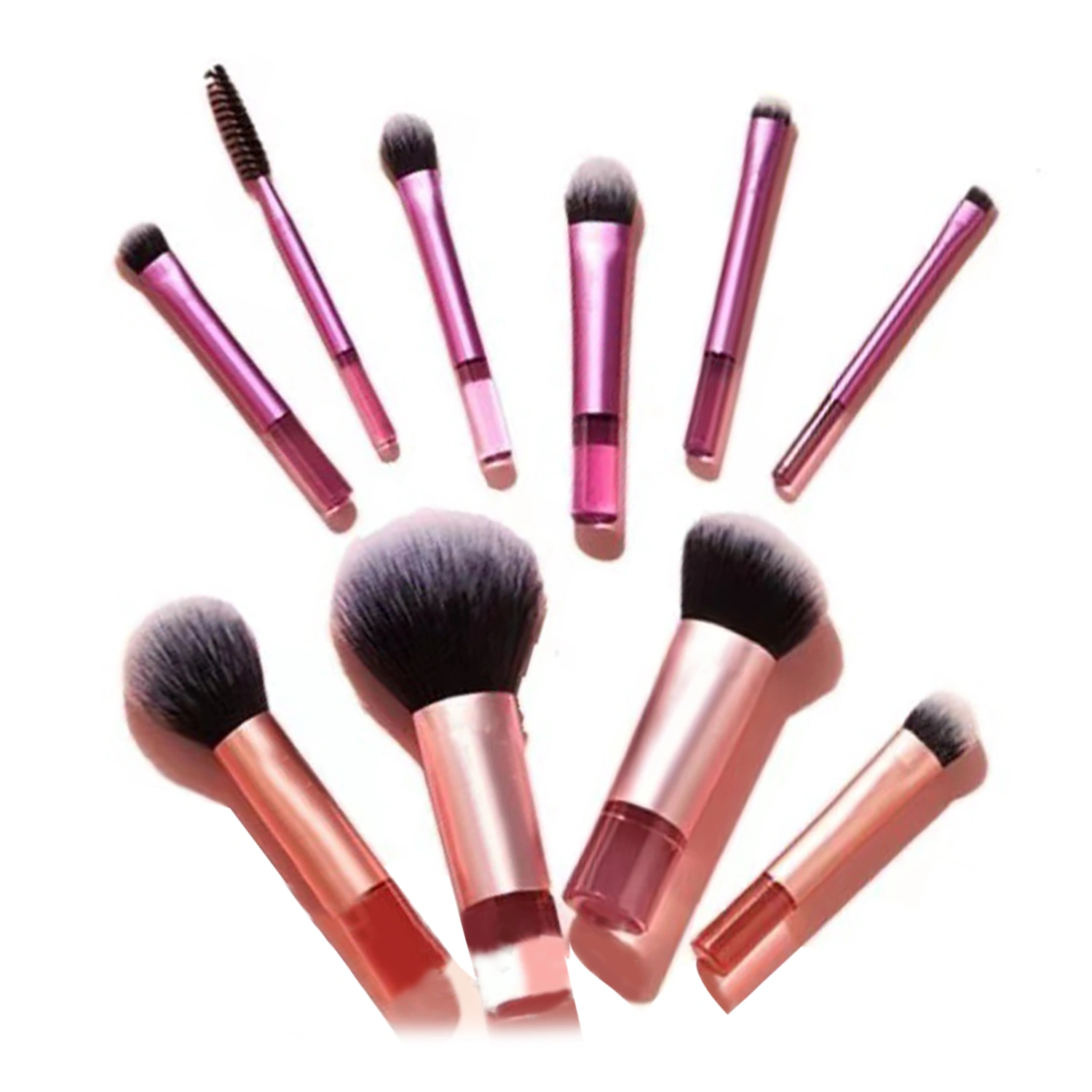 10PCS Mini Makeup Brush Set Portable Travel Cosmetic Brushes Kit for Convenient Makeup Tools