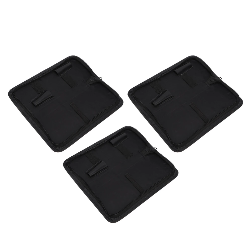 3pcs Scissors Holder Pouch Large Capacity Lightweight Portable Black Scissors Bag for Salon Barber Stores