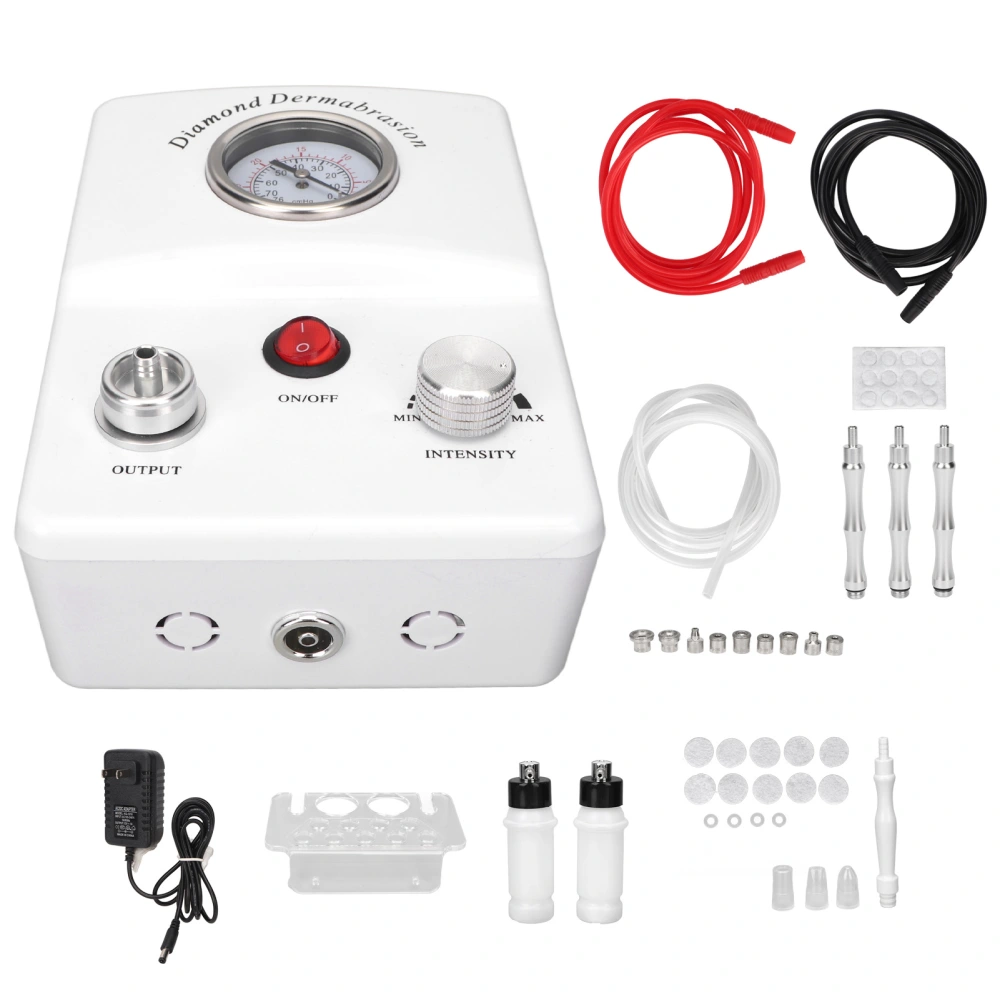 Diamond Microdermabrasion Machine Vacuum Skin Rejuvenation Portable Dredging Meridian Dermabrasion Device 100‑240V US Plug