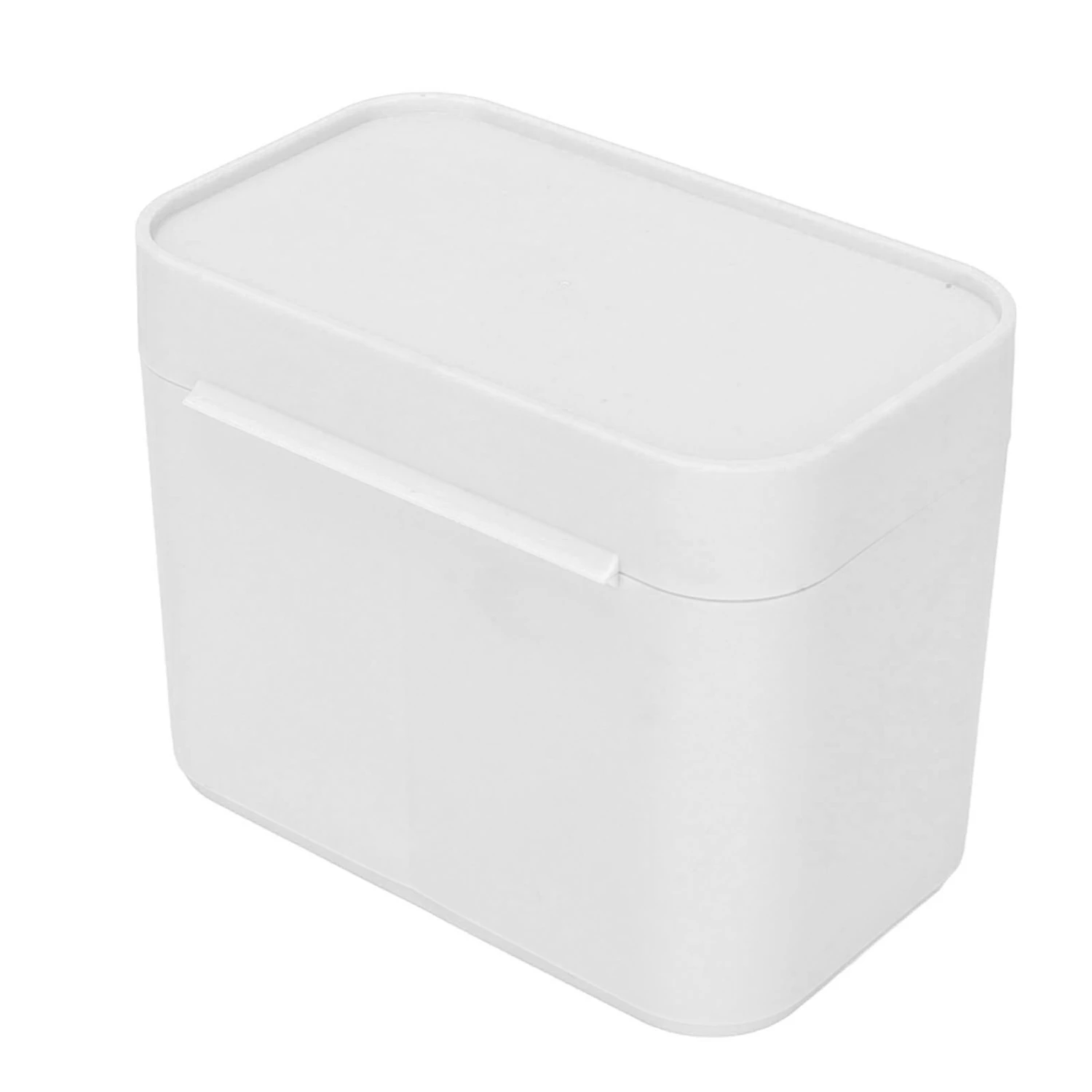 Desktop Storage Box 2 Grids Separate Multifunctional Dustproof High Capacity Single Layer Cotton Pad Organizer Grey