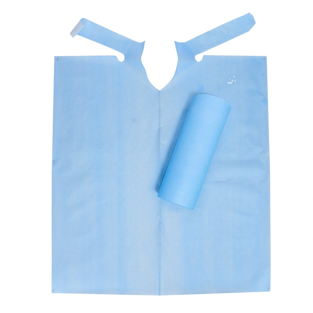 80 Sheet Disposable Dental Bib Blue Beauty Salon Restaurant Wateproof Patient Elderly Bib 19.7 X 23.6 Inch