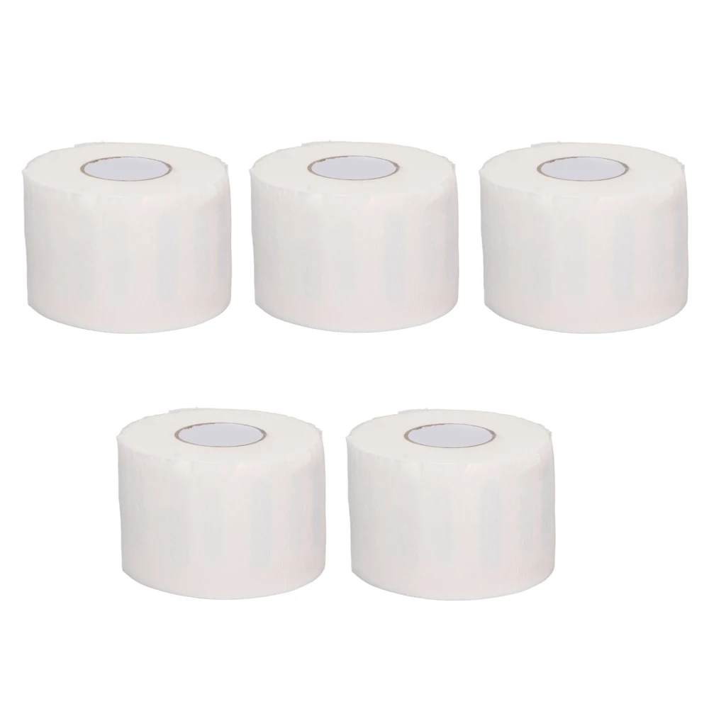 5 Rolls Barber Paper Disposable Stretchy Waterproof Flexible Self Adhesive Neck Paper Band for Beauty Salon White